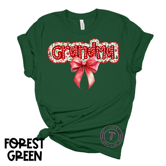 Grandma Christmas Coquette Bow