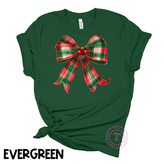 Christmas Plaid Coquette Bow