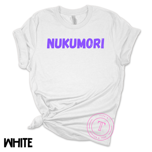 Nukumori in Purple Letters