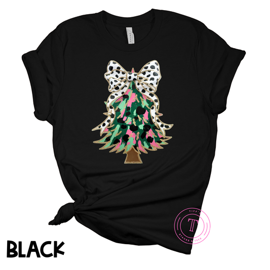 Colorful Pink/Black/Green Christmas Tree Coquette