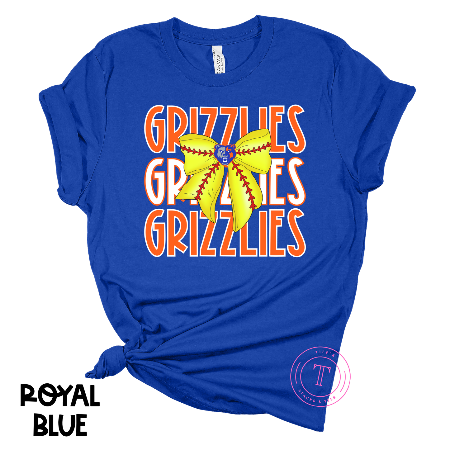 Grizzlies Softball Coquette Bow